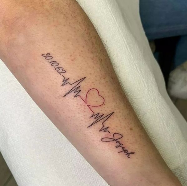 Heartbeat Tattoo With Name Heartbeat Tattoo Design In A Heartbeat