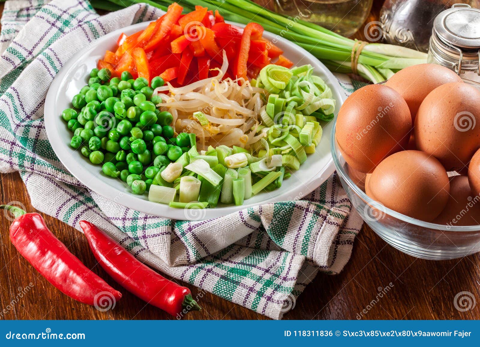 Ingredients Ready For Preparing Egg Fu Yung Stock Photo Image Of