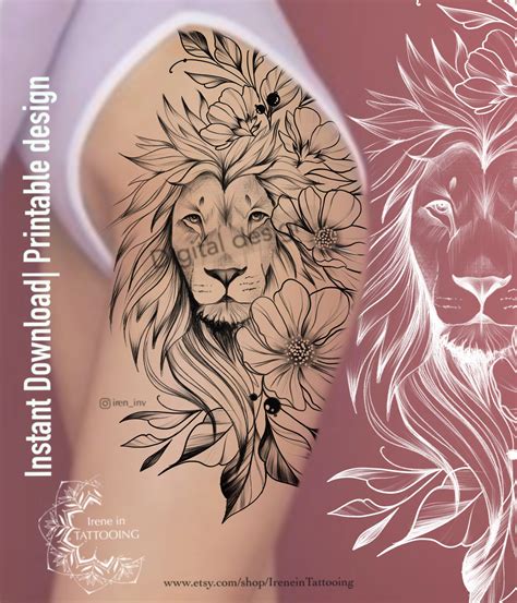 Lion and Flower Tattoo: Symbolism and Design Inspiration