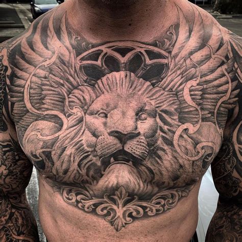 7 Lion Chest Tattoo Ideas for Men