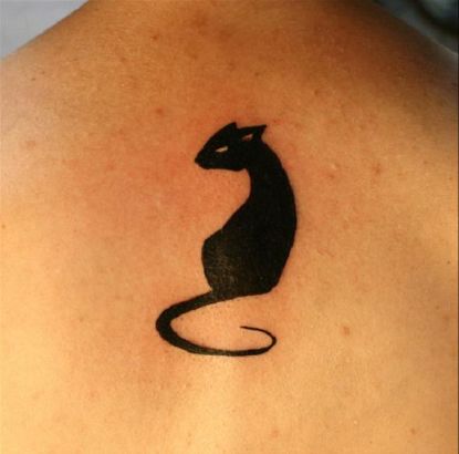 Lovely Playful Black Cat Tattoo Tattooimages Biz