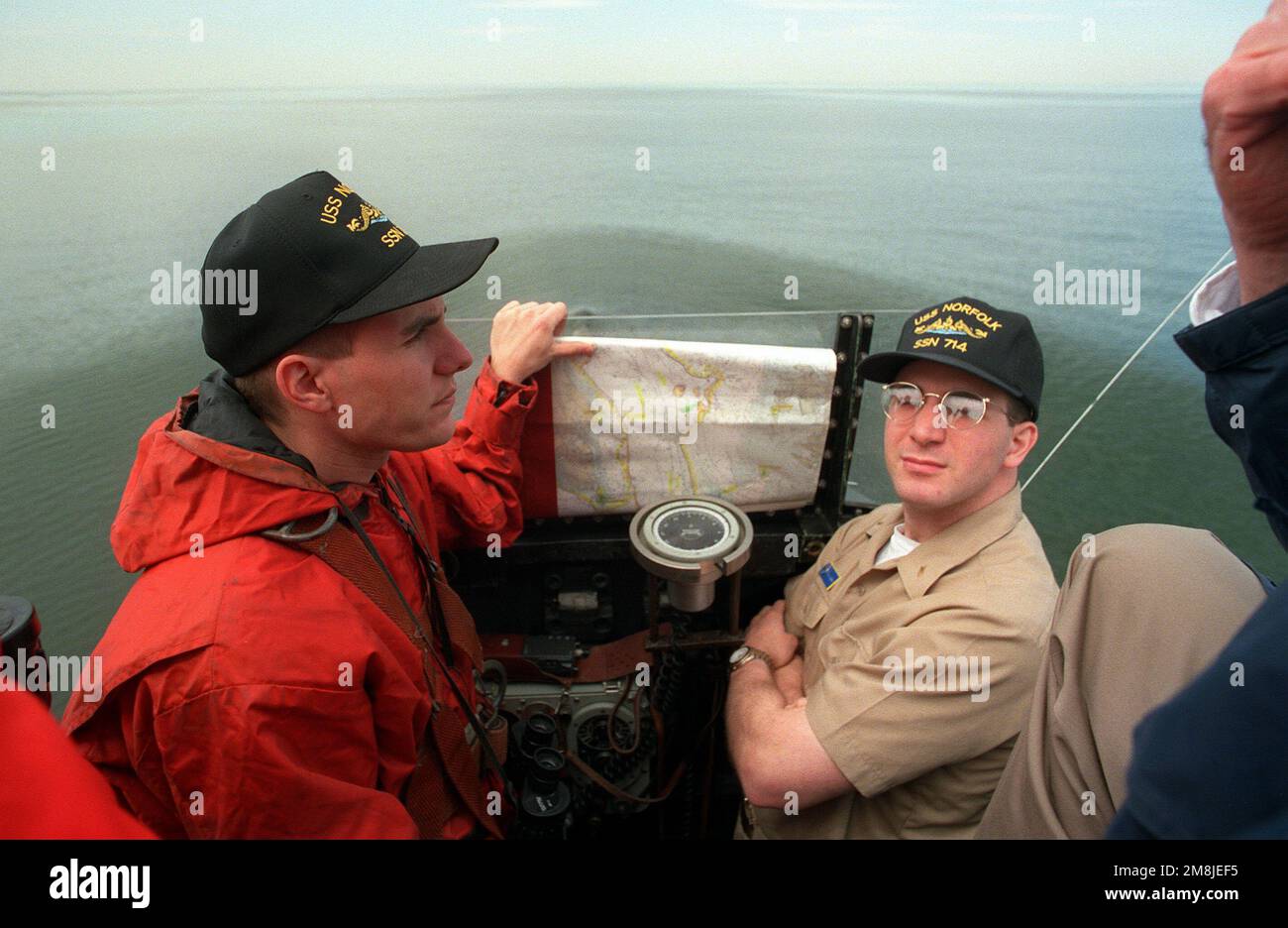 Ltjg Drew Rainer And Ensign Kael Murphy Stand The Maneuvering Watch On The Sail Of The Nuclear