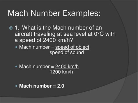 Mach Numbers