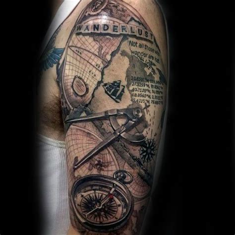 Male Travel Tattoo Designs and Ideas