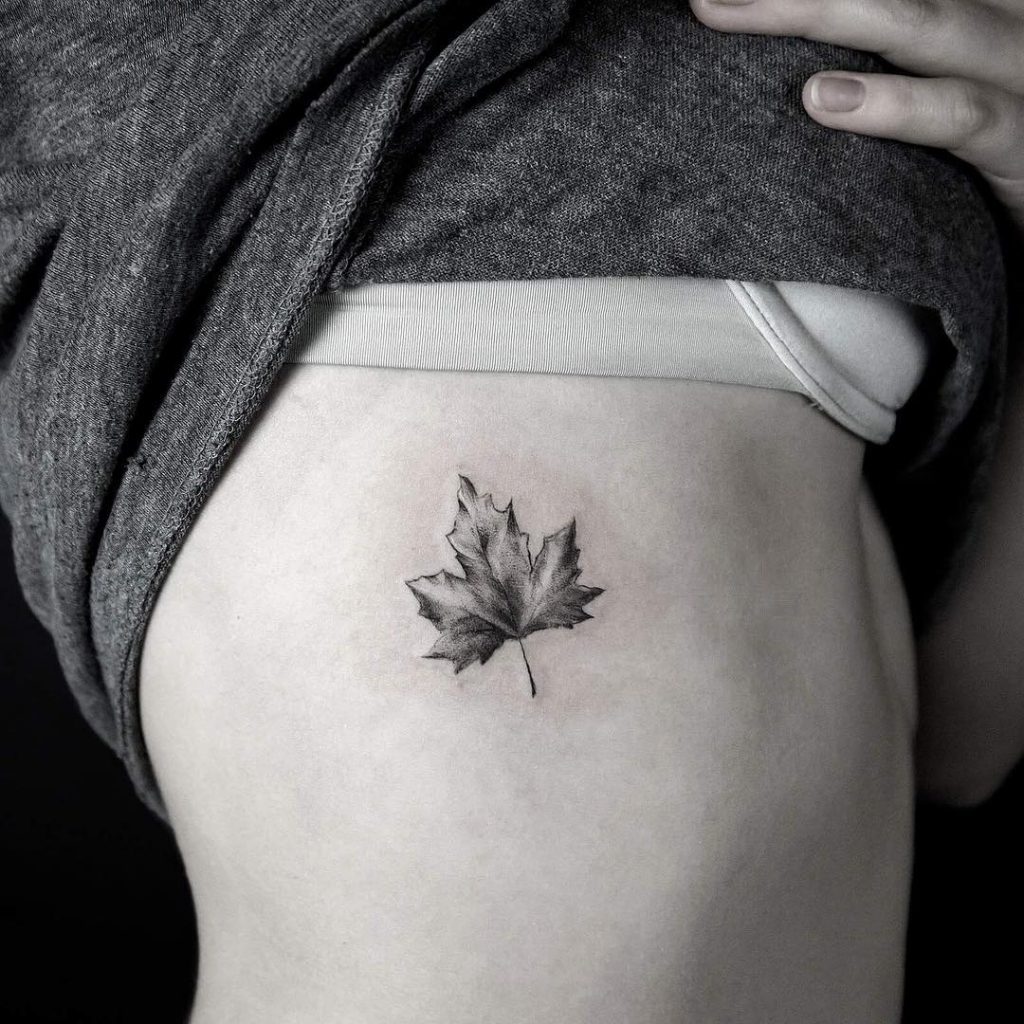 Minimalist Abstract Maple Leaf Tattoo Wiki Tattoo