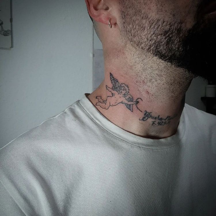 Neck Angel Tattoo Designs and Meanings