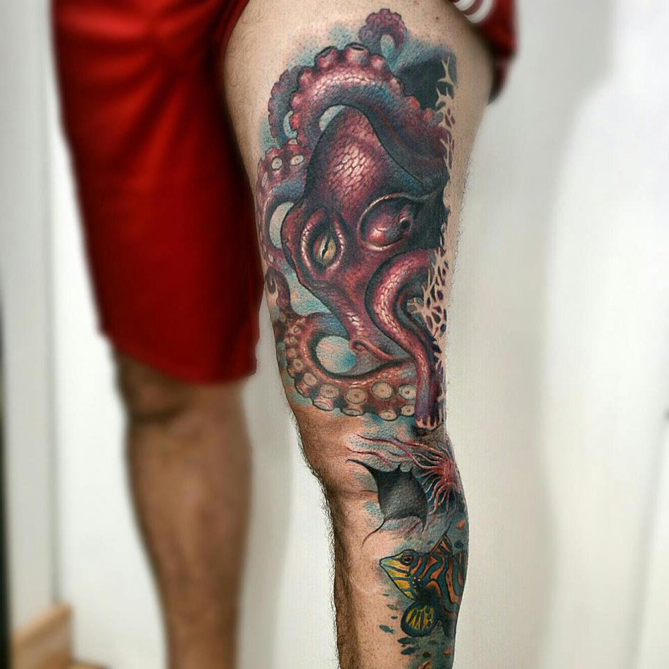 7 Octopus Leg Tattoo Designs You'll Love