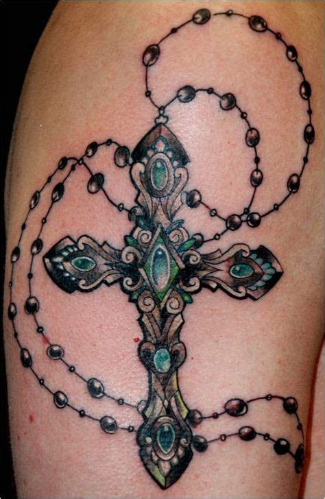 Pin By Paula Burt On My Style Rosary Bead Tattoo Celtic Cross