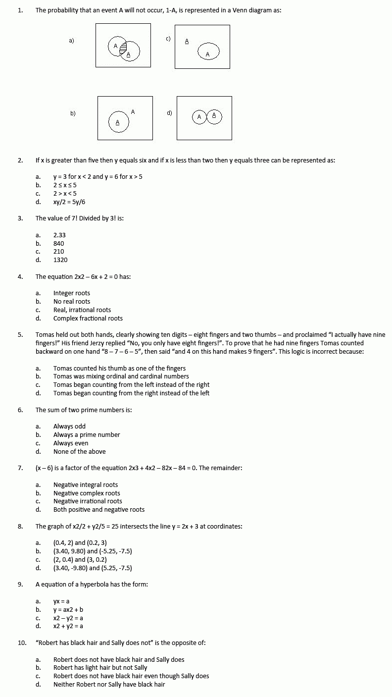 Printable Asvab Practice Test