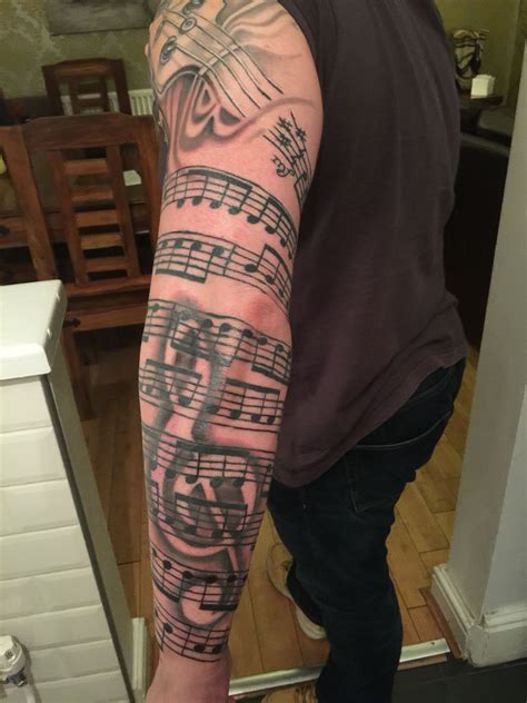 Progress On The 3 4 Music Themed Sleeve My Tattoos Music Tattoos