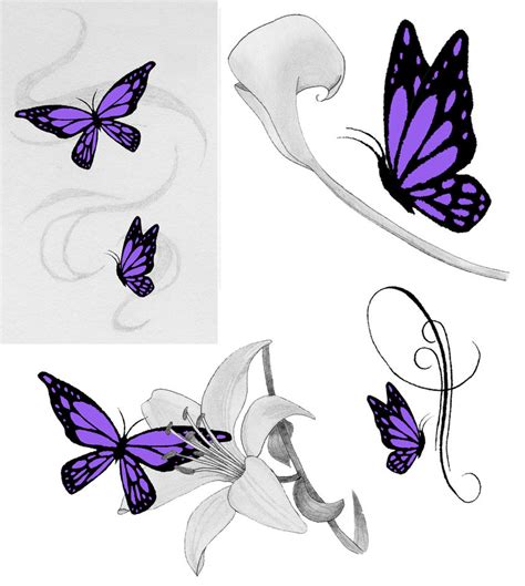 Purple Butterfly Tattoos By Jess Wood On Deviantart