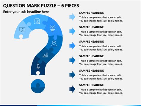 Question Mark Puzzle 6 Pieces Powerpoint Template Ppt Slides