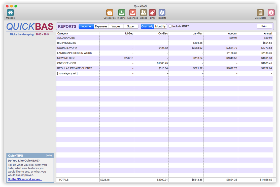 Quickbas User Guide Bas Reports