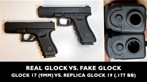 Real Glock Vs Fake Glock 9Mm Glock 17 Vs Glock 19 Replica Airgun Bb