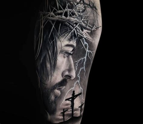 Realistic Jesus Tattoo