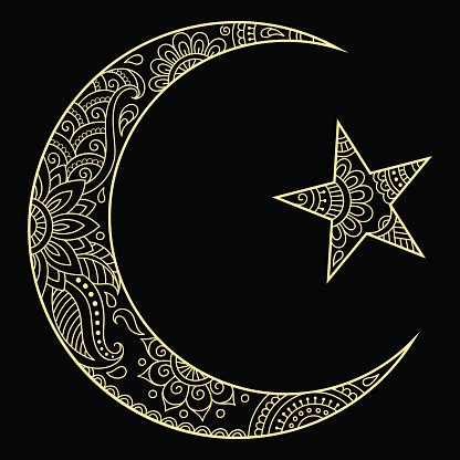 Religious Islamic Symbol Of The Star And The Crescent Decorative Sign