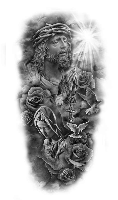 Religious Tattoo Sleeve Designs Drawings