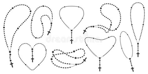 Rosary Beads Silhouettes Set Prayer Jewellery For Meditation Catholic