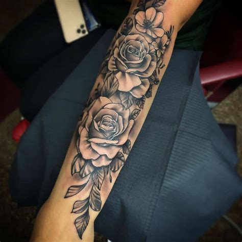 Rose Bush Sleeve Tattoo Designs and Meaning