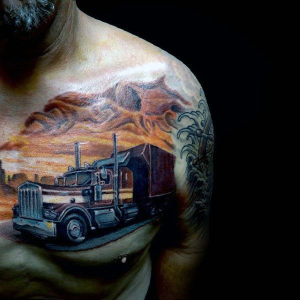 5 Semi Truck Tattoo Design Ideas