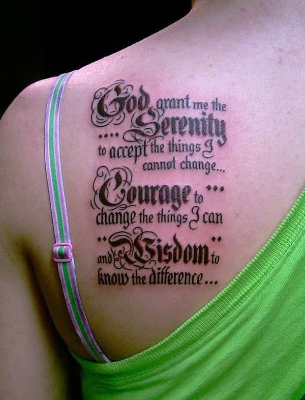 Serenity Prayer Tattoo Designs for Inner Peace