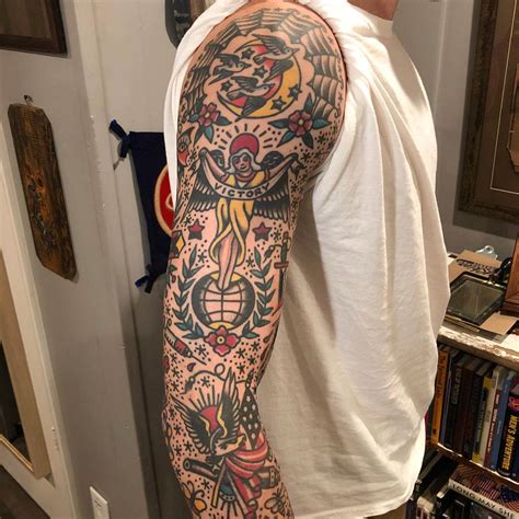 Share 54 Traditional American Tattoo Sleeve Latest In Cdgdbentre