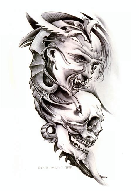 Skull Demon Tattoo Designs: Dark and Fearsome Ink Inspiration