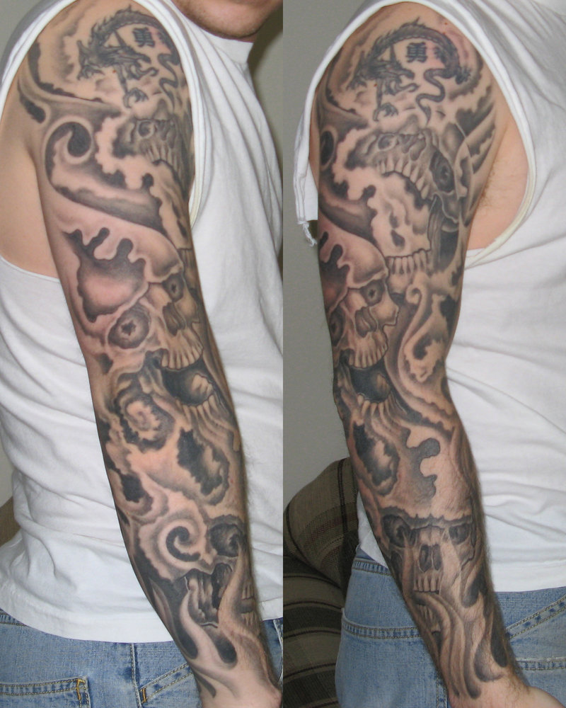 Skull Tattoo Sleeve Designs for Men and Women