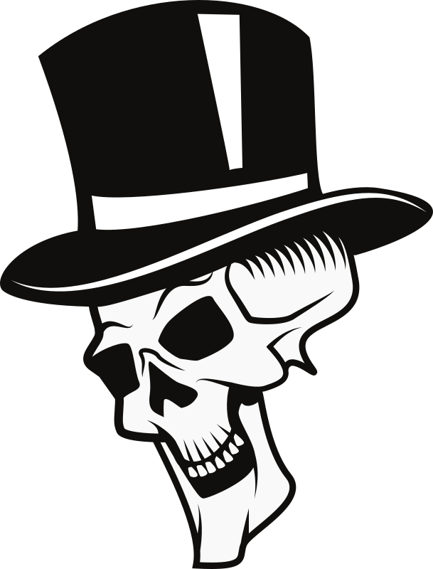 Vintage Elegance: Skull with Top Hat Artistic Symbolism