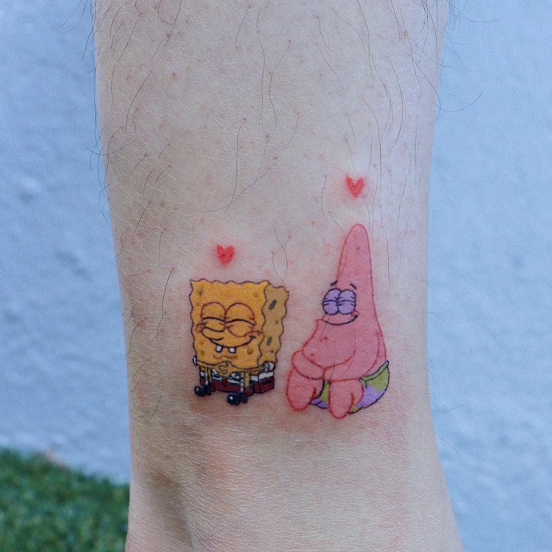 Spongebob And Patrick Tattoo Studiobysol Log On Instagram Sponge Bob