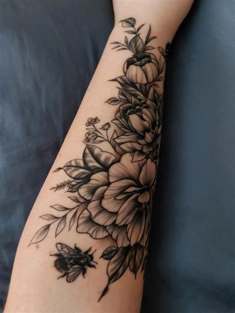 Start Of My Floral Sleeve By Annie Pascaru At Kookie Tattoo