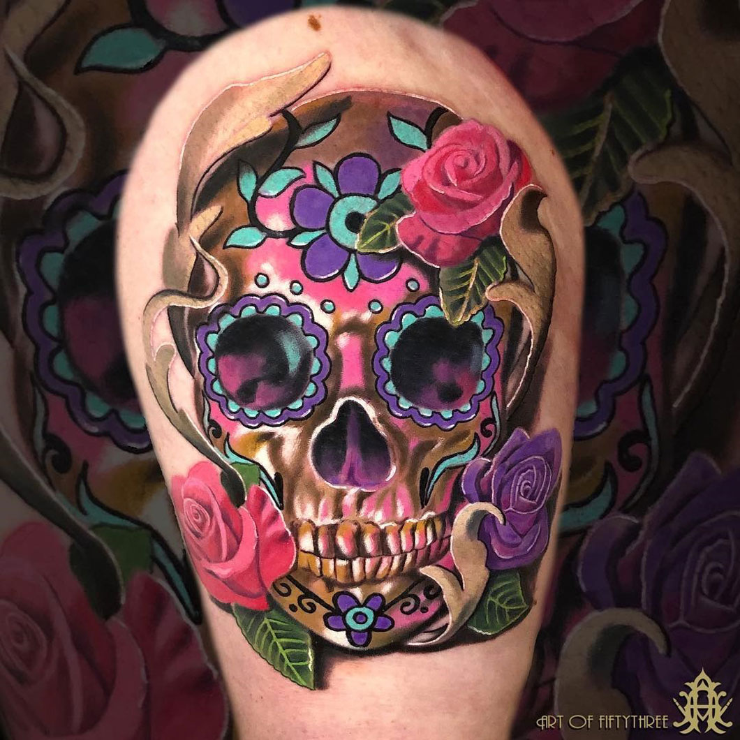 10 Sugar Candy Skull Tattoo Designs You'll Love