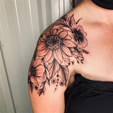 Sunflower on Shoulder Tattoo Meaning and Design Ideas