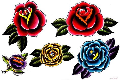 Tattoo Flash Roses By Wilkamania On Deviantart