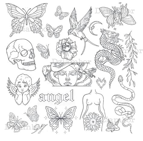 Tattoo Flash Sheets Outline