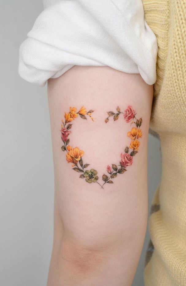 5 Tattoo Heart Designs with Flowers