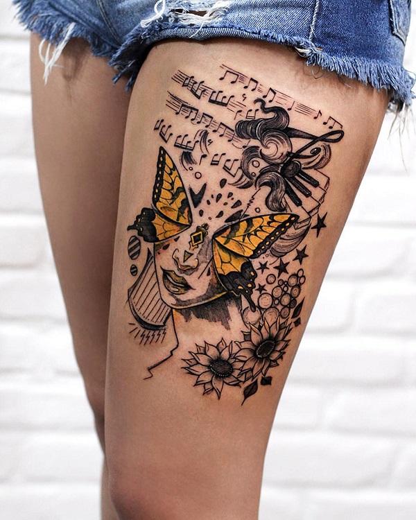 Women's Thigh Tattoo Ideas for a Unique Statement