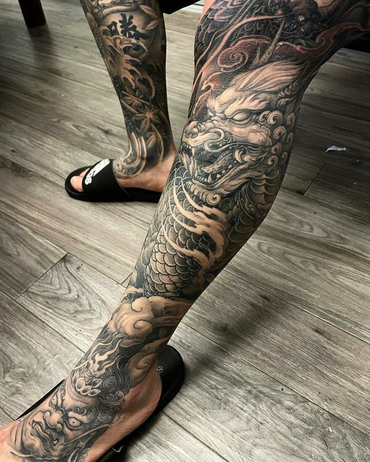 Dragon Leg Tattoo Designs and Meanings Explained