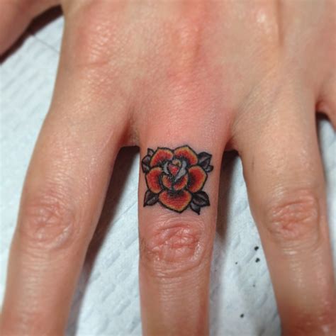 5 Finger Tattoo Rose Ideas