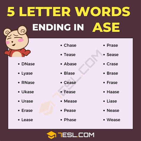 The Fascination Of Five Letter Words Ending In Ase