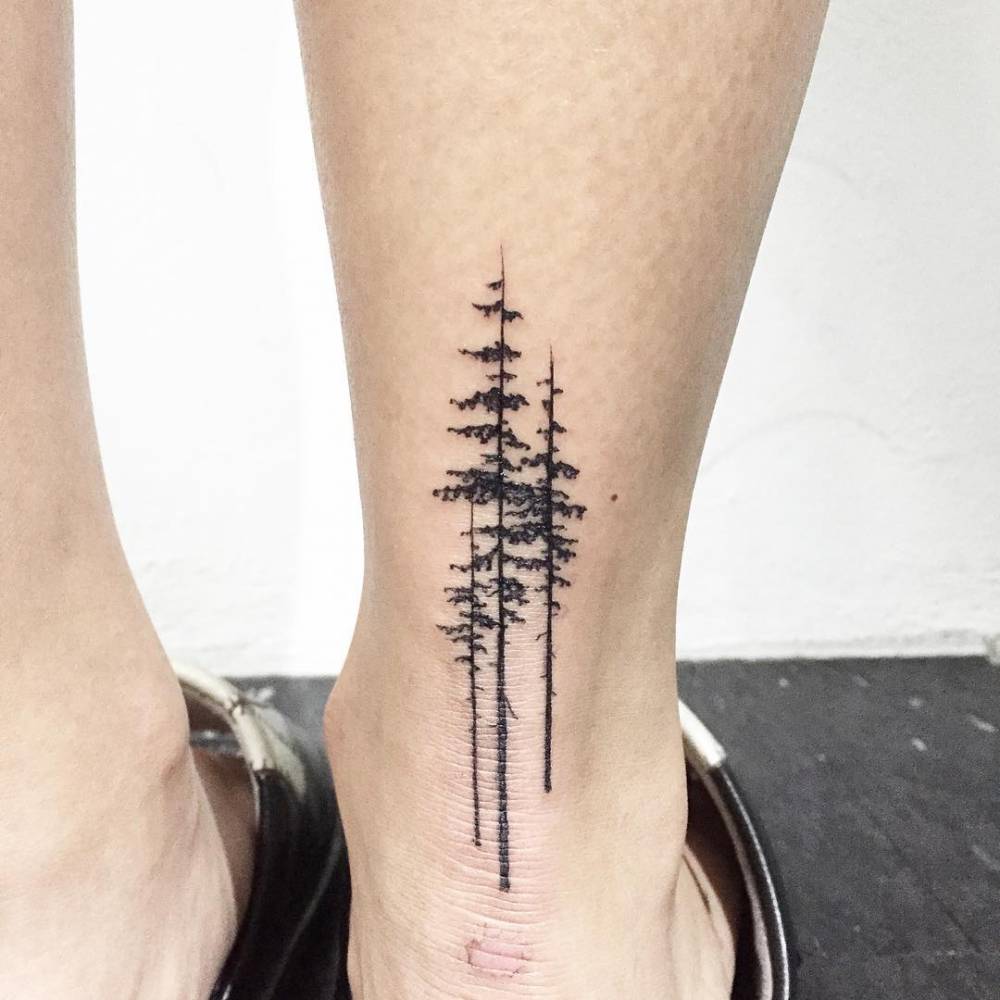 5 Minimalist Tree Line Tattoo Designs