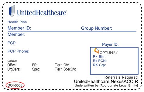 United Healthcare Id Card Sample