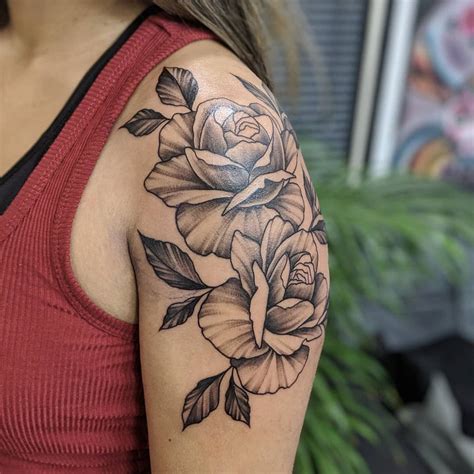 Updated 40 Rose Shoulder Tattoo Ideas August 2020