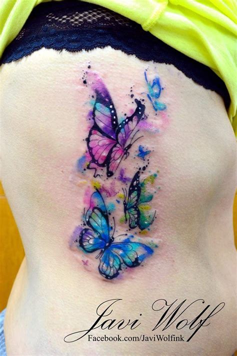 Watercolor Butterflies Tattoo Tattooed By Javiwolfink Www Javiwolfink Butterfly Tattoo