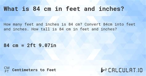 What Is 84 Cm In Feet And Inches Calculatio