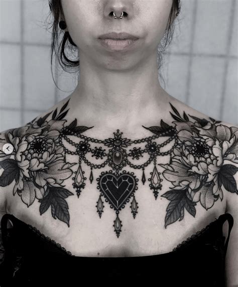 Beautiful Woman Chest Tattoo Designs and Ideas